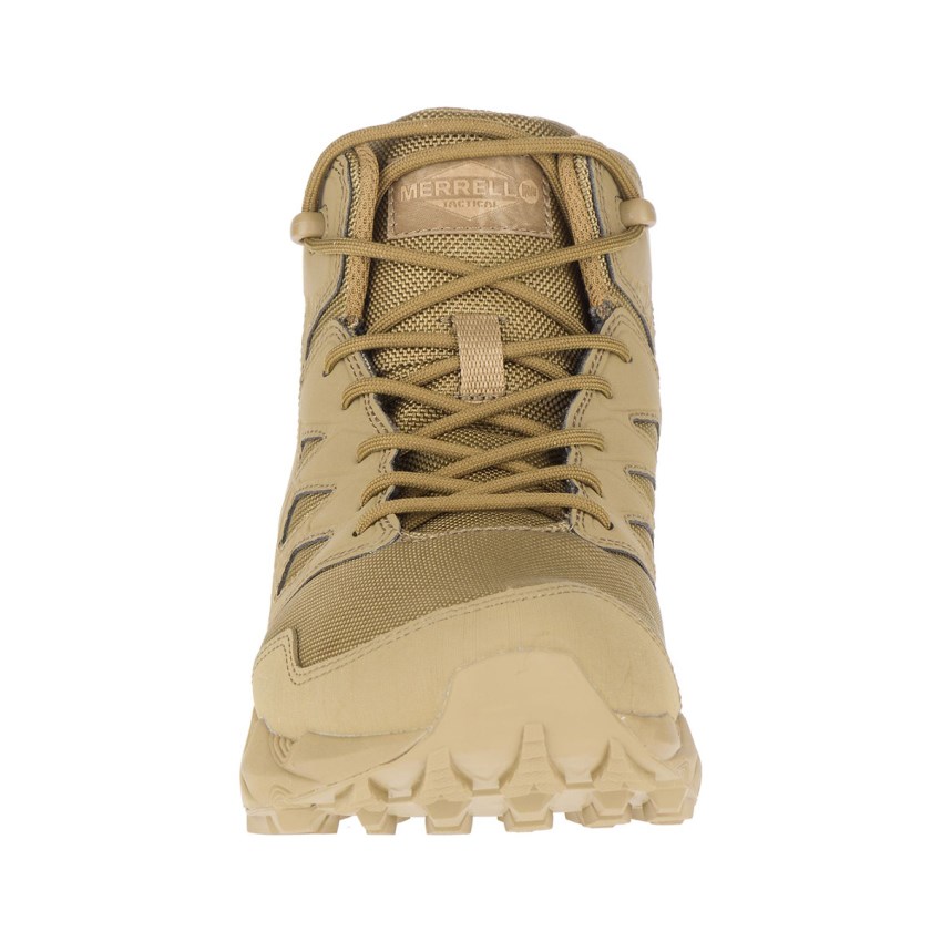 Bottes de Securite Merrell Agility Peak Mid Tactical Waterproof Marron Clair Femme | H.O.LOKJ